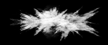titanium dioxide powder suspended in air
